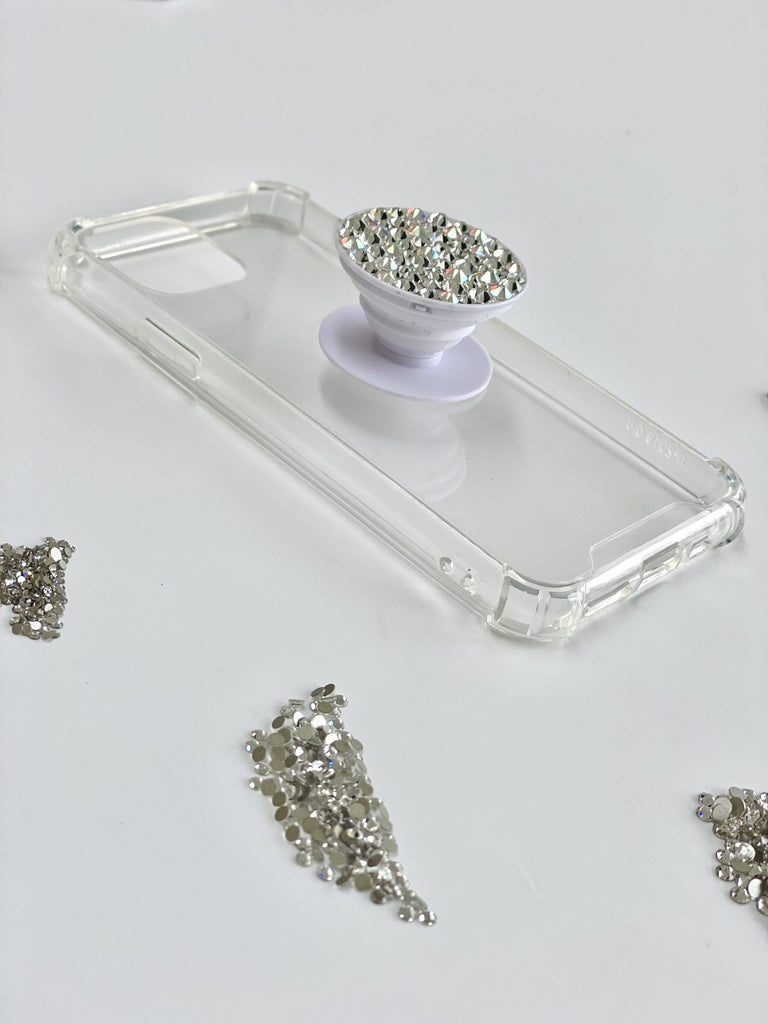 Clear iPhone Case with Crystal Pop Phone Grip