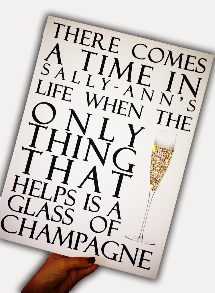 PERSONALISED THERE COMES A TIME CRYSTAL CANVAS WITH ANY DRINK